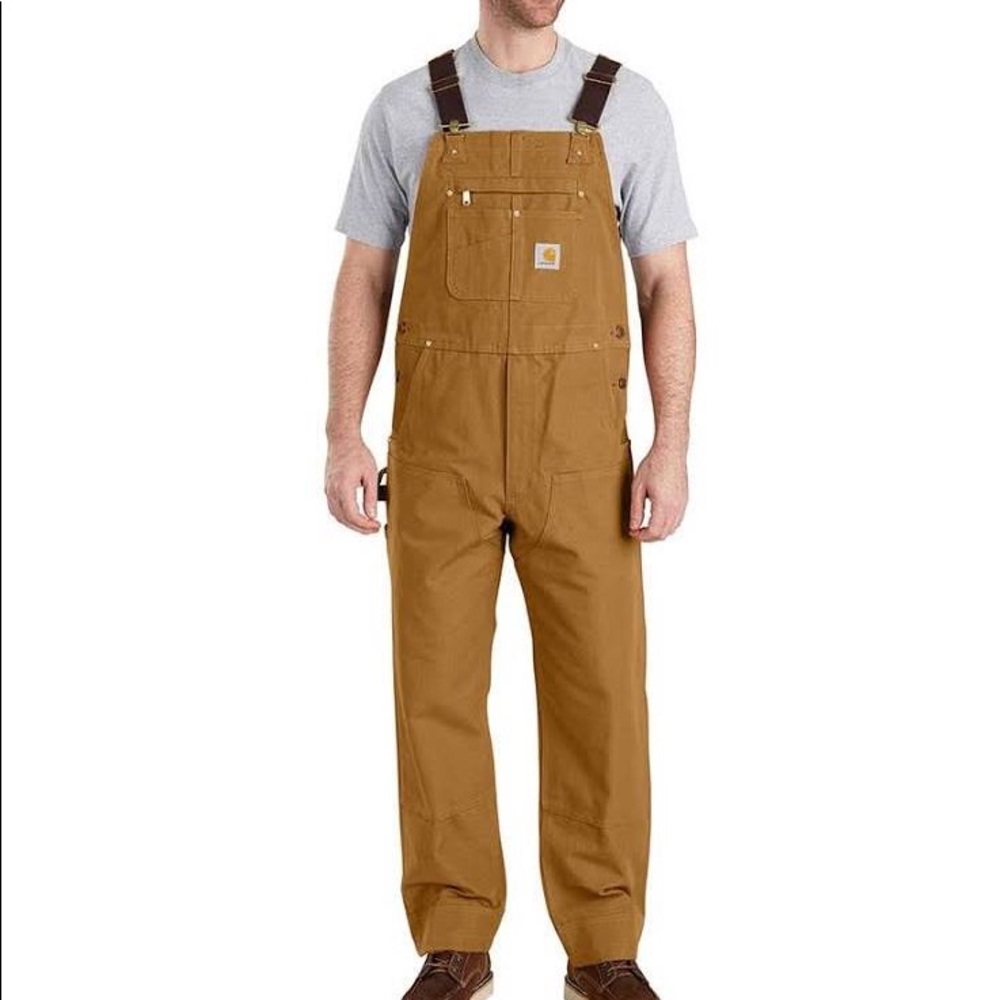 NWT - Carhartt R01 Duck Bib Overalls, Brown, 36x34